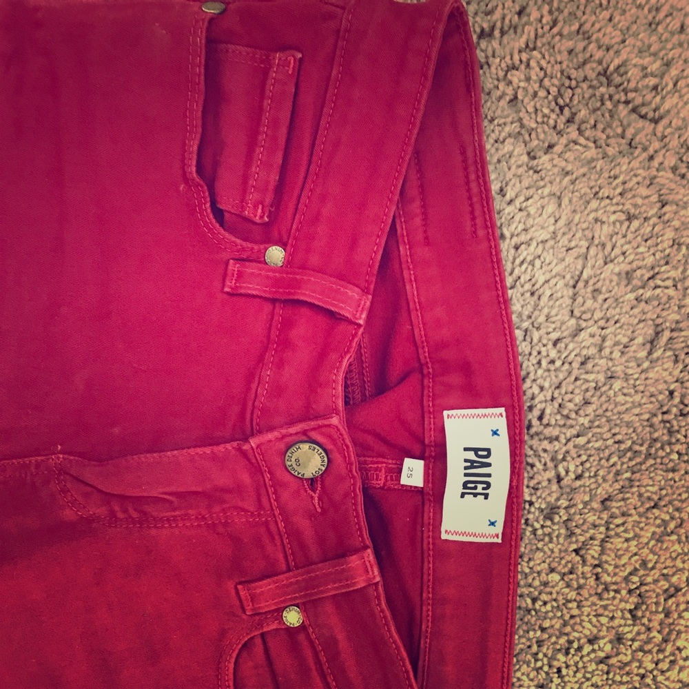 Paige Red Jeans